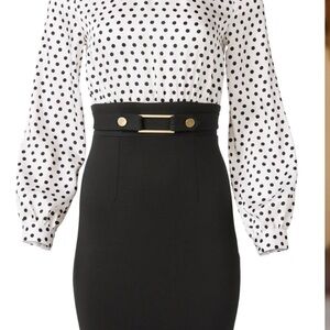 Belted Pencil-Skirt Dress